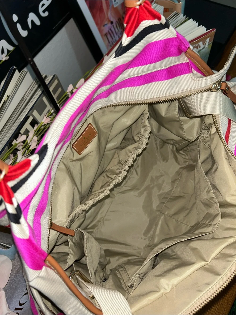 Kate Spade Oak Island Stripe Stevie diaper bag